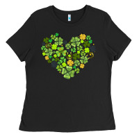 Black heart shaped clover Ladies Tee - AdoDesignShop