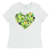 White heart shaped clover Ladies Tee - AdoDesignShop