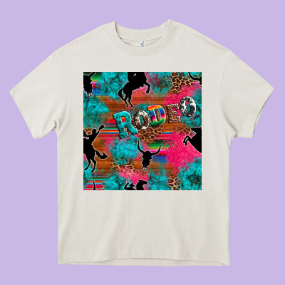 Western Rodeo Seamless Heavy Core Tee Designed By Artiststas