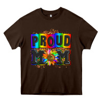 Chocolate Brown proud mom with sunflower Heavy Core Tee - AdoDesignShop