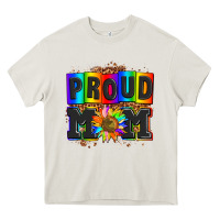 Cream proud mom with sunflower Heavy Core Tee - AdoDesignShop