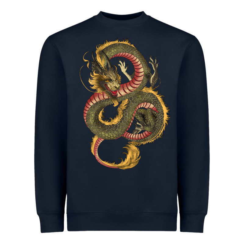 Green And Yellow Dragon Heavyweight Sweatshirt by RanaPortraitStore | Teevron