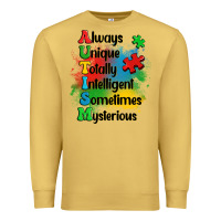 Antique Gold always unique autism Premium Sweatshirt - OliviaCreatesArt