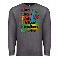 Charcoal Heather always unique autism Premium Sweatshirt - OliviaCreatesArt