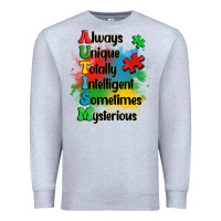Heather Grey always unique autism Premium Sweatshirt - OliviaCreatesArt