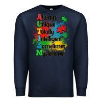 Navy always unique autism Premium Sweatshirt - OliviaCreatesArt