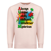 Pale Pink always unique autism Premium Sweatshirt - OliviaCreatesArt