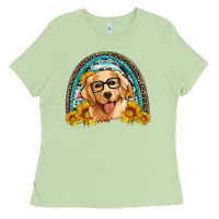 Matcha golden retriever rainbow Ladies Tee - Artiststas
