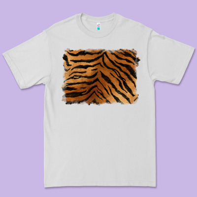 Handdrawn Tiger Pattern Background Premium Tee Designed By Barkaloodesign