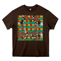 Chocolate Brown western autism seamless pattern Heavy Core Tee - Artiststas