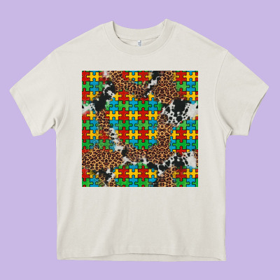 Western Autism Seamless Pattern Heavy Core Tee Designed By Artiststas
