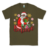 Army Green believe black santa christmas Classic Tee - MaliasSmallBusiness