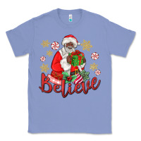 Colony Blue believe black santa christmas Classic Tee - MaliasSmallBusiness