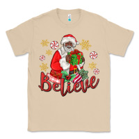 Mushroom believe black santa christmas Classic Tee - MaliasSmallBusiness