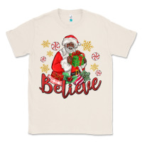 Natural believe black santa christmas Classic Tee - MaliasSmallBusiness