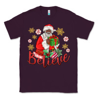 Plum believe black santa christmas Classic Tee - MaliasSmallBusiness