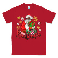 Red believe black santa christmas Classic Tee - MaliasSmallBusiness