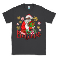 Smoke believe black santa christmas Classic Tee - MaliasSmallBusiness
