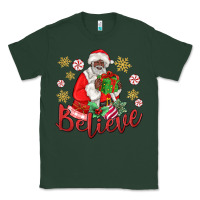 Sports Green believe black santa christmas Classic Tee - MaliasSmallBusiness