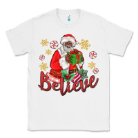 White believe black santa christmas Classic Tee - MaliasSmallBusiness