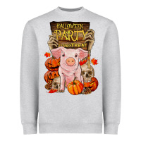 Heather Grey halloween party pig Heavyweight Sweatshirt - RanaPortraitStore