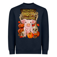 Navy halloween party pig Heavyweight Sweatshirt - RanaPortraitStore