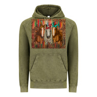 Vintage Olive western horses with bandanas Vintage Hoodie - RanaPortraitStore