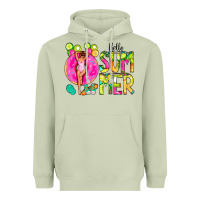 Matcha Hello Summer Donut Girl Heavyweight Hoodie - CowCowDesign