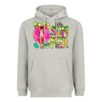 Moon Dust Hello Summer Donut Girl Heavyweight Hoodie - CowCowDesign
