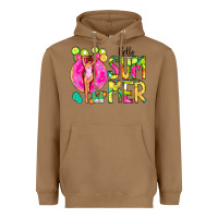 Toasted Coconut Hello Summer Donut Girl Heavyweight Hoodie - CowCowDesign