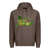 Coffee Sham rockin skeleton hand St. Patrick's Premium Hoodie - CowGirlArtShop