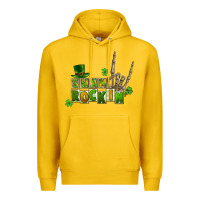 Lemon Sham rockin skeleton hand St. Patrick's Premium Hoodie - CowGirlArtShop