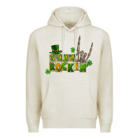 Oatmeal Heather Sham rockin skeleton hand St. Patrick's Premium Hoodie - CowGirlArtShop