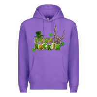 Purple Sham rockin skeleton hand St. Patrick's Premium Hoodie - CowGirlArtShop