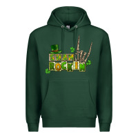 Sports Green Sham rockin skeleton hand St. Patrick's Premium Hoodie - CowGirlArtShop