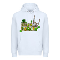 White Sham rockin skeleton hand St. Patrick's Premium Hoodie - CowGirlArtShop