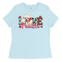 Baby Blue love poodles Ladies Tee - Artiststas