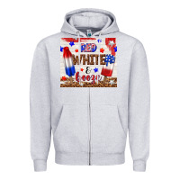 Heather Grey red white and booze Zipper Hoodie - TumblerDesignByShophia