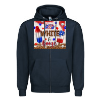 Navy red white and booze Zipper Hoodie - TumblerDesignByShophia