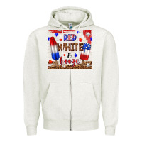 Oatmeal Heather red white and booze Zipper Hoodie - TumblerDesignByShophia