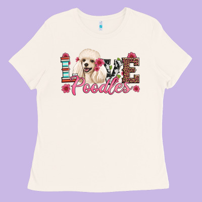 Love Poodles Ladies Tee Designed By Artiststas
