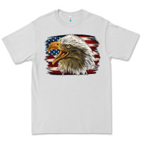 Dove Grey American Flag Eagle Premium Tee - LillyAllenDesigns