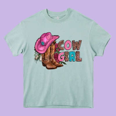Valentine Day Boots Hat And Roses Heavy Core Tee Designed By Adodesignshop