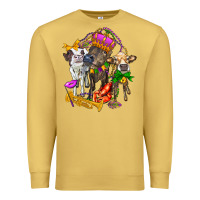 Antique Gold little cows and mardi gras party olivia Premium Sweatshirt - OliviaCreatesArt