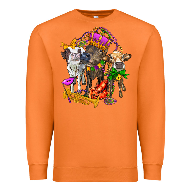 Little Cows And Mardi Gras Party Olivia Premium Sweatshirt by OliviaCreatesArt | Teevron
