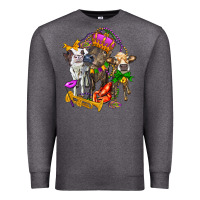 Charcoal Heather little cows and mardi gras party olivia Premium Sweatshirt - OliviaCreatesArt