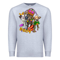 Heather Grey little cows and mardi gras party olivia Premium Sweatshirt - OliviaCreatesArt