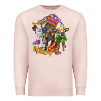 Pale Pink little cows and mardi gras party olivia Premium Sweatshirt - OliviaCreatesArt