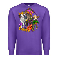 Purple little cows and mardi gras party olivia Premium Sweatshirt - OliviaCreatesArt