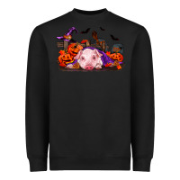 Black Halloween Baby Pig Heavyweight Sweatshirt - RanaPortraitStore